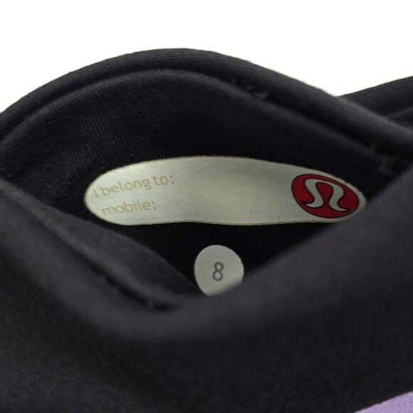 Lululemon Women's Black Groove Flare Pant Stretch Purple Stripe Yoga Size 8 - Picture 10 of 14